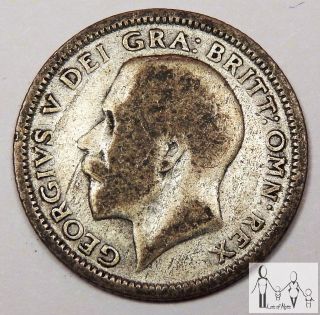 1926 Great Britain Good 6 Six Pence 50% Silver.  0455 Asw B85 photo