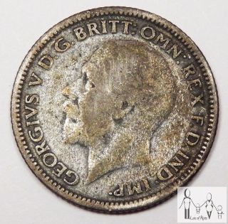 1928 Great Britain Good 6 Six Pence 50% Silver.  0455 Asw B86 photo