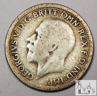 1929 Great Britain Good 6 Six Pence 50% Silver.  0455 Asw B87 photo