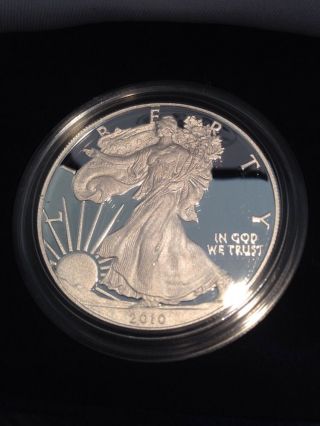 2010 - W Silver American Eagle Dollar Proof Coin – 1 Oz.  Us Coa/box photo