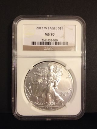 2013 W American $1 Silver Eagle Ngc Ms70 photo