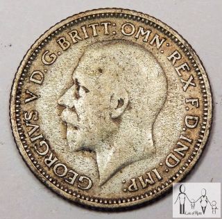 1929 Great Britain Very Good Vg 6 Six Pence 50% Silver.  0455 Asw C3 photo