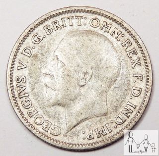 1933 Great Britain Very Good Vg 6 Six Pence 50% Silver.  0455 Asw C6 photo
