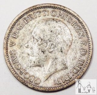 1936 Great Britain Fine 6 Six Pence 50% Silver.  0455 Asw C21 photo