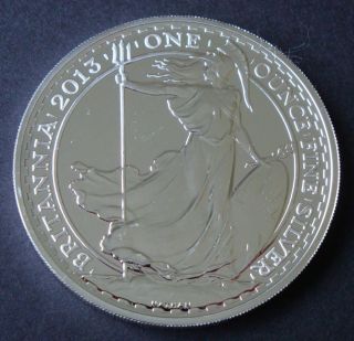 2013 - 1 Oz Britannia Pure Fine Bullion Silver Coin photo