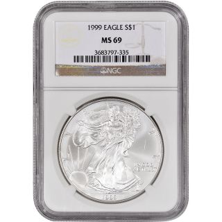1999 American Silver Eagle - Ngc Ms69 photo