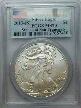 2013 (s) Silver American Eagle - Ms - 70 Pcgs 309 What You See Is What You Get photo