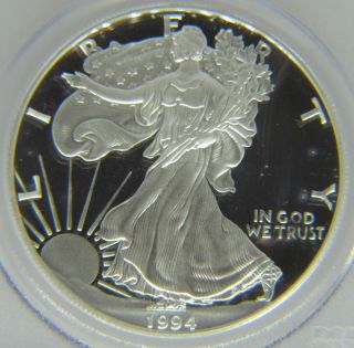 1994 - P Pcgs Pr70 Dcameo (proof Silver Eagle) - Rare 1 Oz Bullion - $1 - 1112 photo