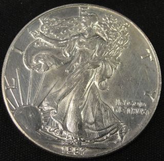 1987 American Silver Eagle Bullion Coin Key Date Investment Grade 1 Oz Silver photo
