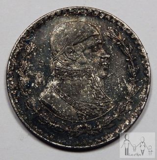 1960 Unc Toned Mexico 10% Silver Un 1 Peso.  0514 Asw photo