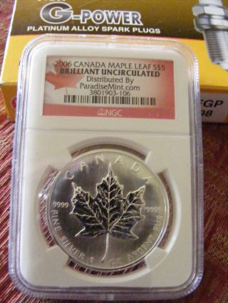 Ngc Canada 2006 Maple Leaf Silver $5 Dollar Coin photo