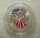 1999 Usa Silver Eagle Walking Liberty $1 Dollar Full Color 1 Oz -.  999 Pure Silver photo 1
