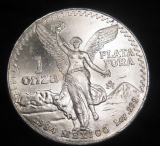 1984 Pure 999 Silver 1 Onza Plata Pura Ms Pl Mexico City Mom Bullion Round Coin5 photo