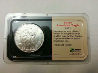 2003 1oz Silver American Eagle In Littleton Casing photo