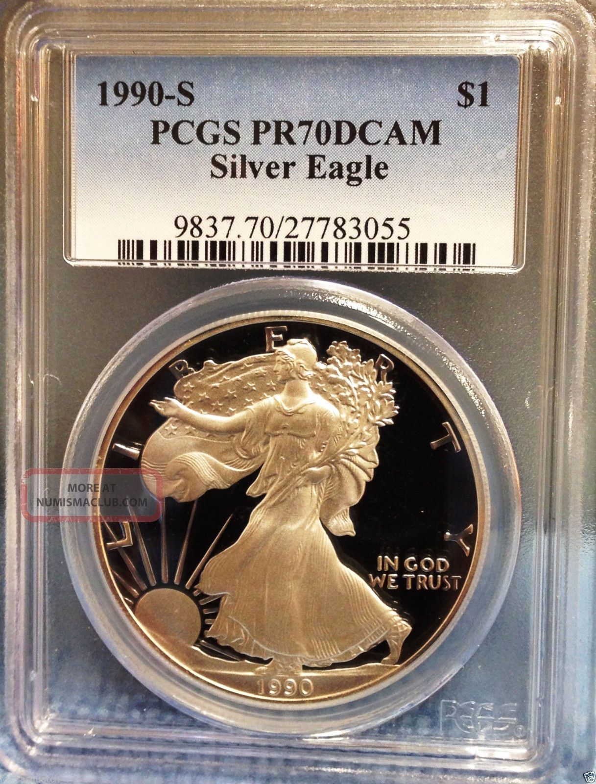 1990 S Silver American Eagle Proof Pcgs Pr70 Dcam Perfection