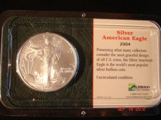 Coin Liberty 2004 Silver American Eagle 1 Oz.  Fine Silver One Dollar Coin photo