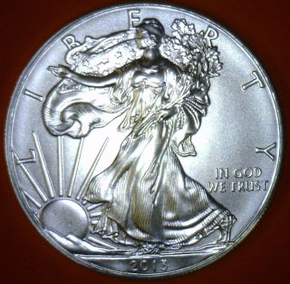 2013 Bu American Silver Eagle Dollar Uncirculated Ase Us Bullion Coin photo