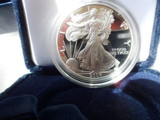 2004 Proof American Silver Eagle West Point Minted Complete W/c.  O.  A & Box photo