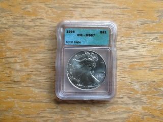 1996 Icg Certified Silver Eagle Ms 67 photo