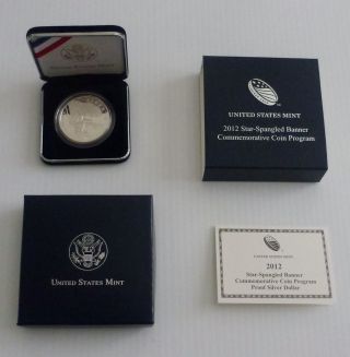 2012 Star Spangled Banner Proof Silver Dollar,  Us Packaging,  Ss3 photo