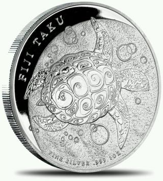 1 2013 Fiji Taku $2.  999 Fine Silver Coin Bu Great Details photo
