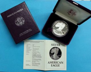 1987 - S 1 Oz Proof Silver American Eagle (w/box &) photo