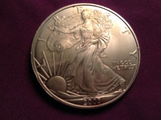 2003 1 Oz American Silver Eagle Coin.  999 Fine Silver E4 photo
