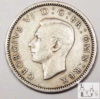 1948 Great Britain Very Fine Vf 6 Six Pence 50% Silver.  0455 Asw C43 photo