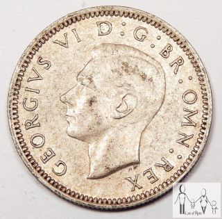 1944 Great Britain Ef/xf 6 Six Pence 50% Silver.  0455 Asw C48 photo