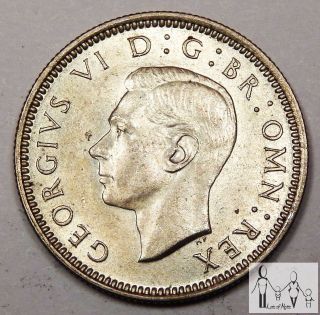 1938 Great Britain Au 6 Six Pence 50% Silver.  0455 Asw C49 photo