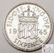 1945 Great Britain Au 6 Six Pence 50% Silver.  0455 Asw C51 UK (Great Britain) photo 1