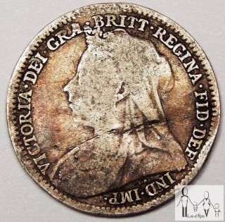 1896 Great Britain Good Details 3 Three Pence 92.  5% Silver.  0420 Asw C56 photo