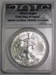 2013 Silver Eagle Anacs Ms70 Perfect Grade First Day Issue Silver Coin Ede4 - 10 Silver photo 1