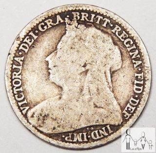 1898 Great Britain Good 3 Three Pence 92.  5% Silver.  0420 Asw C67 photo