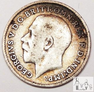 1911 Great Britain Good 3 Three Pence 92.  5% Silver.  0420 Asw C71 photo