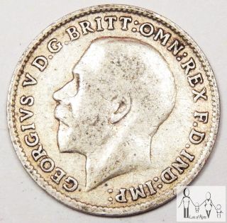 1918 Great Britain Good 3 Three Pence 92.  5% Silver.  0420 Asw C75 photo