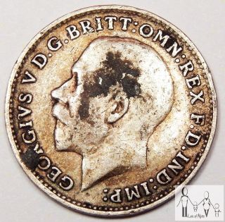 1919 Great Britain Good 3 Three Pence 92.  5% Silver.  0420 Asw C76 photo