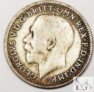 1920 Great Britain Good 3 Three Pence 50% Silver.  0227 Asw C77 photo