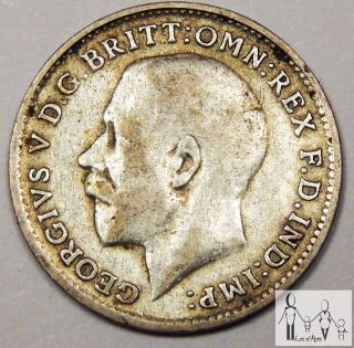 1920 Great Britain Good 3 Three Pence 50% Silver.  0227 Asw C79 photo