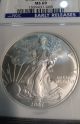 2007 Silver American Eagle 1 0z.  Coin - Ngc Ms 69 - Early Releases - Beauty Silver photo 2