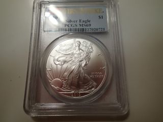2010 Pcgs Ms69 First Strike Silver Eagle - photo