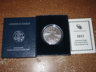 Uncirculated 2012 - W United States 1 Ounce Silver American Eagle . photo