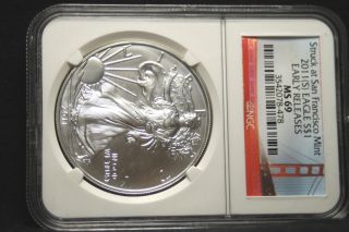 2011 (s) Silver Eagle Ms 69 Ngc Struck At San Francisco,  Early Realeases photo