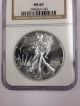 1989 American Silver Eagle $1.  1oz.  Silver Ngc Ms - 69 Silver photo 2