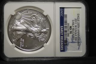 2011 W Silver Eagle Ms70 Ngc 25th Anniversary Early Releases photo
