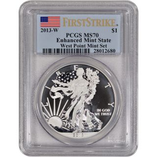 2013 - W American Silver Eagle - Enhanced State - Pcgs Ms70 - First Strike photo