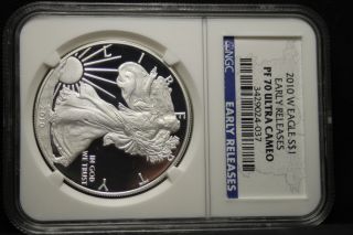 2010 W Silver American Eagle Pf 70 Uc Early Releases Label photo