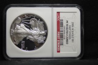 2006 W Silver American Eagle Pf70 Uc Ngc First Strikes Label photo