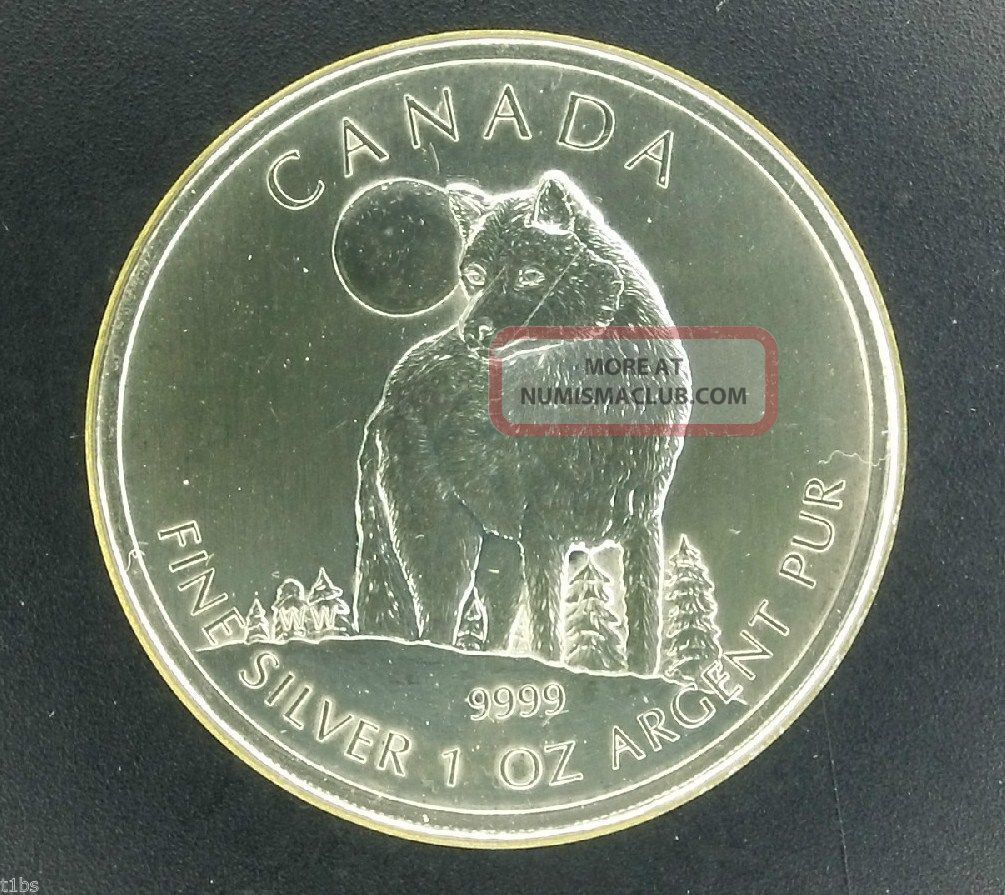 2011 Canada $5 Timber Wolf 1 Oz Silver.  9999 Canadian Wildlife Coins: Canada photo
