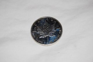 1993 $5 Canada Maple Leaf 1 Troy Oz Fine Silver Bullion Coin 9999 Elizabeth Ii photo